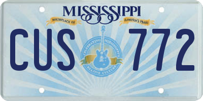 MS license plate CUS772