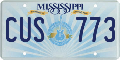 MS license plate CUS773