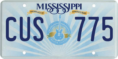 MS license plate CUS775