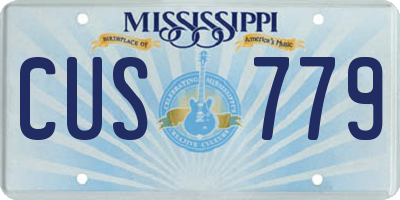 MS license plate CUS779