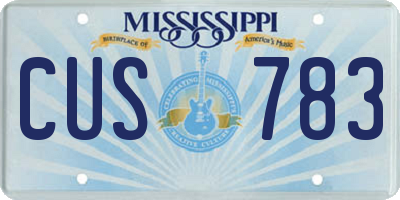 MS license plate CUS783