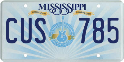 MS license plate CUS785