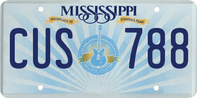 MS license plate CUS788