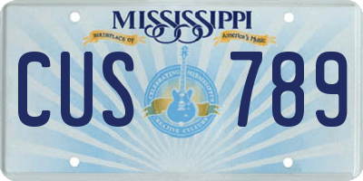 MS license plate CUS789