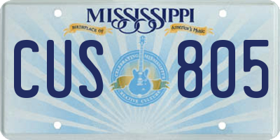 MS license plate CUS805