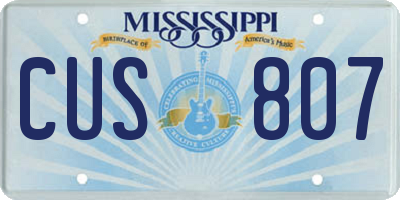 MS license plate CUS807