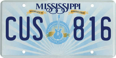 MS license plate CUS816