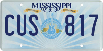 MS license plate CUS817