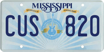 MS license plate CUS820