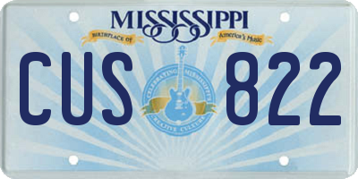 MS license plate CUS822