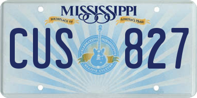 MS license plate CUS827
