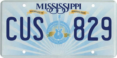 MS license plate CUS829