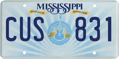 MS license plate CUS831