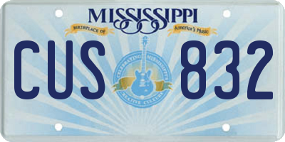 MS license plate CUS832