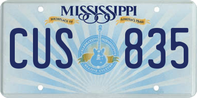 MS license plate CUS835