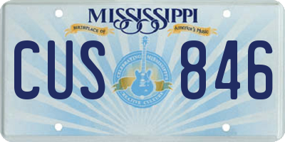 MS license plate CUS846