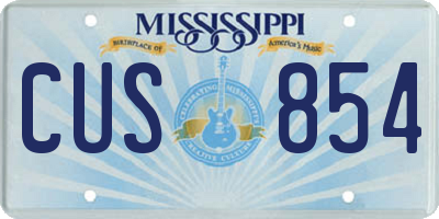 MS license plate CUS854