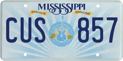 MS license plate CUS857