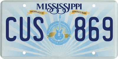 MS license plate CUS869