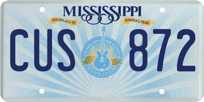 MS license plate CUS872