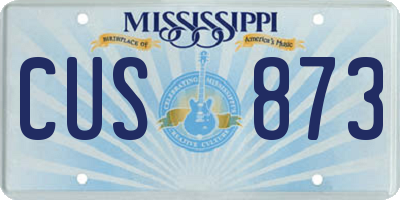 MS license plate CUS873