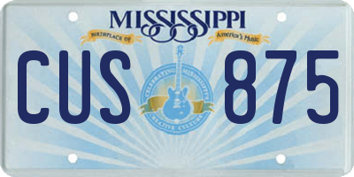 MS license plate CUS875