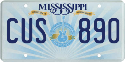 MS license plate CUS890