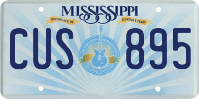 MS license plate CUS895