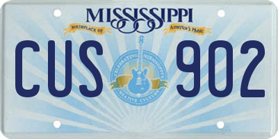 MS license plate CUS902
