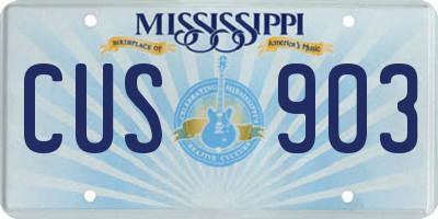 MS license plate CUS903