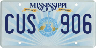 MS license plate CUS906
