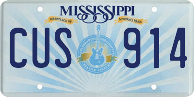 MS license plate CUS914