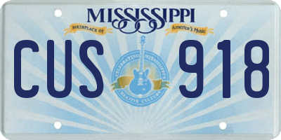 MS license plate CUS918