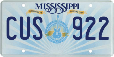 MS license plate CUS922