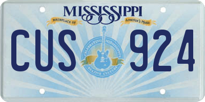 MS license plate CUS924