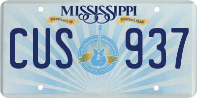 MS license plate CUS937