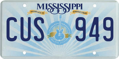 MS license plate CUS949