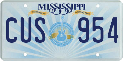 MS license plate CUS954
