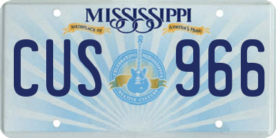 MS license plate CUS966