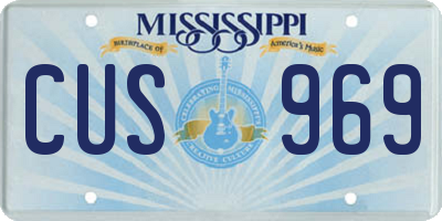 MS license plate CUS969