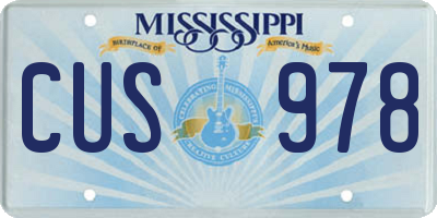 MS license plate CUS978