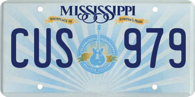 MS license plate CUS979