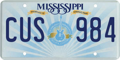 MS license plate CUS984