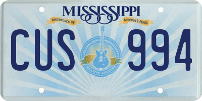 MS license plate CUS994