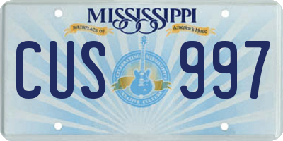 MS license plate CUS997