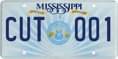 MS license plate CUT001