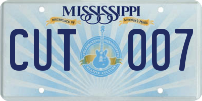 MS license plate CUT007