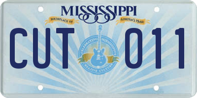 MS license plate CUT011
