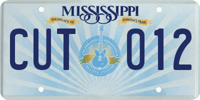 MS license plate CUT012