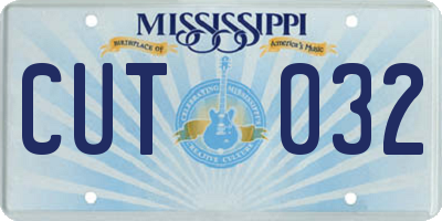 MS license plate CUT032